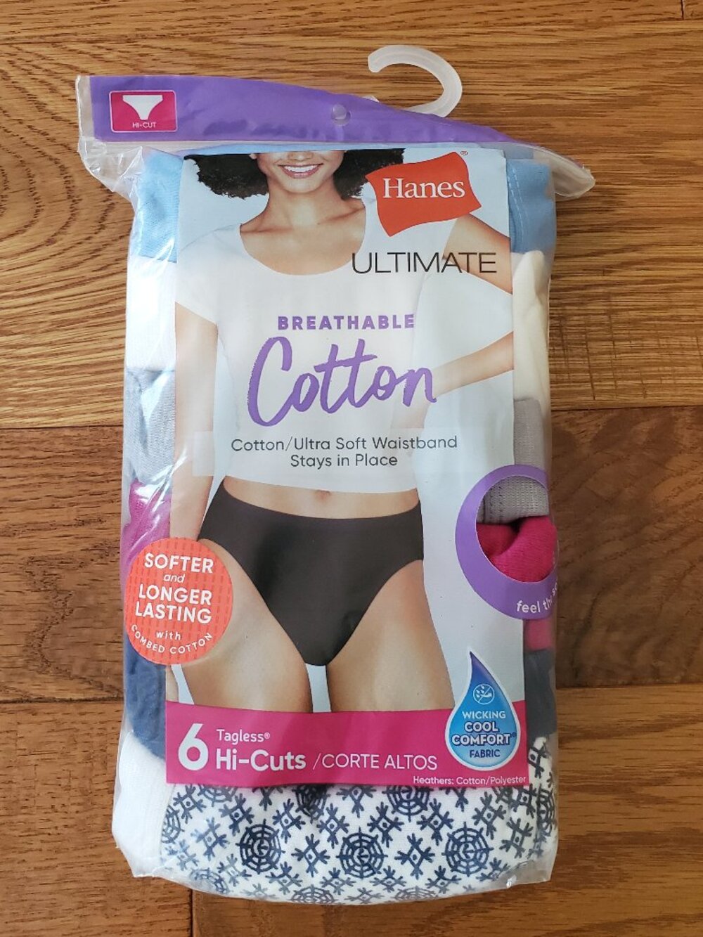 2 for $30 | Size 9/2XL Hanes Ultimate Breathable Cotton Hi Cut Underwear | NWT